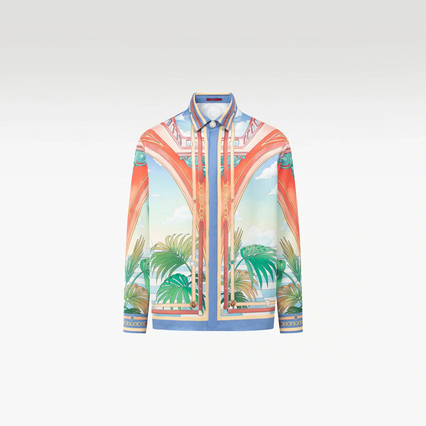 Paysage Long - Sleeved Silk Shirt